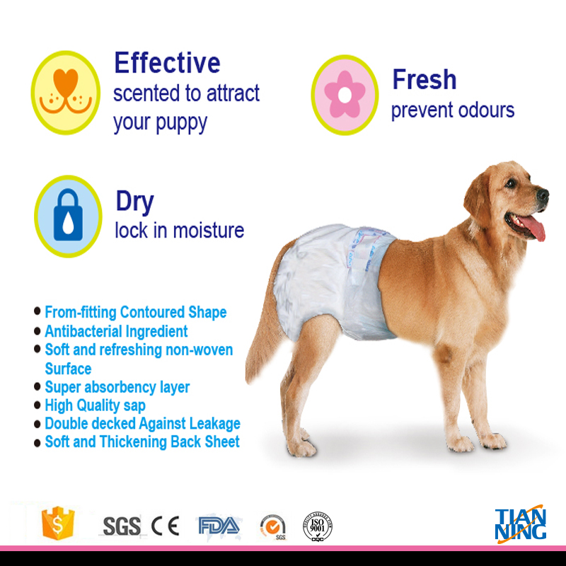 Medium Eco-friendly Non-woven Fabric Pet Diaper For Dog Incontinence